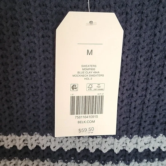 Wonderly women's long sleeved Mockneck Sweater. Blue, medium, NWT. - Picture 5 of 9
